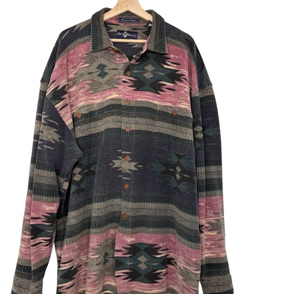 Vintage Rift Valley Adventurer Aztec Southwestern Multicolor  Men's Shirt XL - Picture 2 of 10